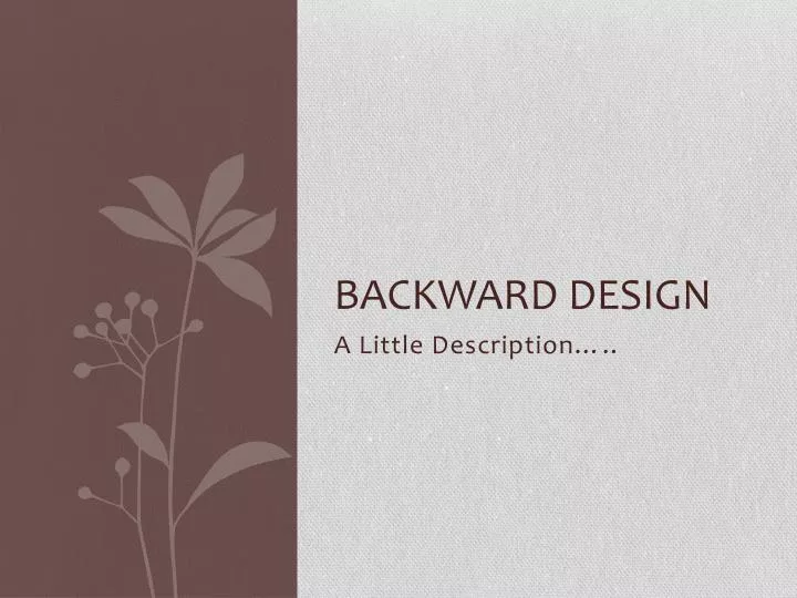 backward design