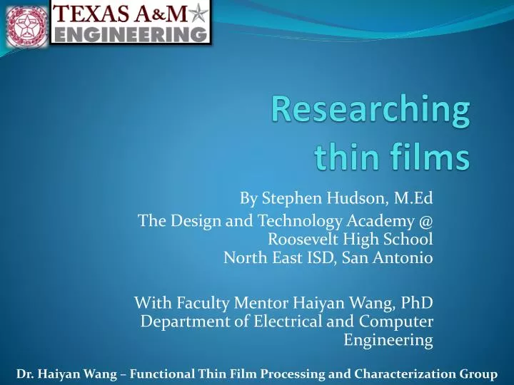 researching thin films