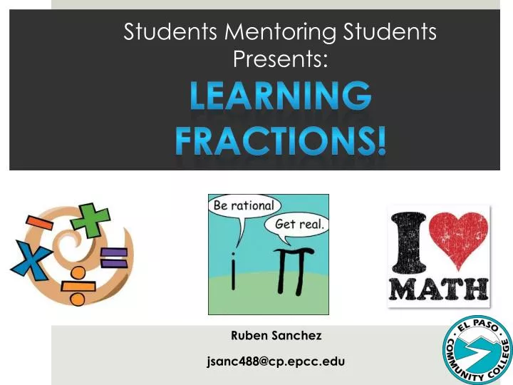 students mentoring students presents learning fractions