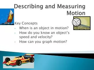 describing and measuring motion