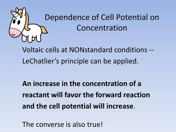 dependence of cell potential on concentration