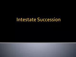 Intestate Succession