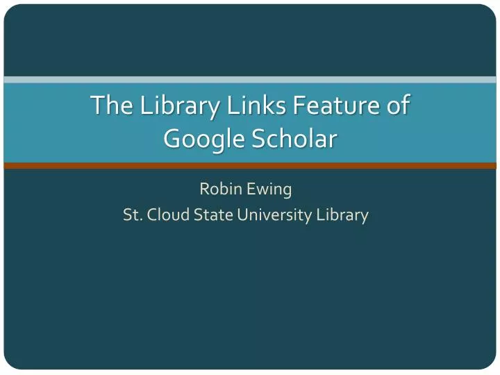 the library links feature of google scholar