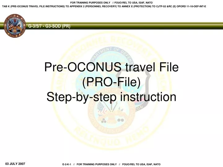 pre oconus travel file pro file step by step instruction