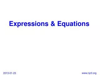 Expressions &amp; Equations