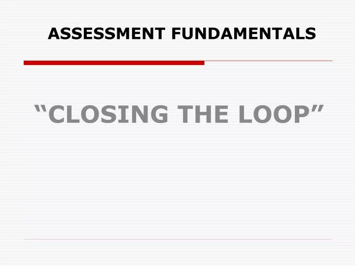 assessment fundamentals