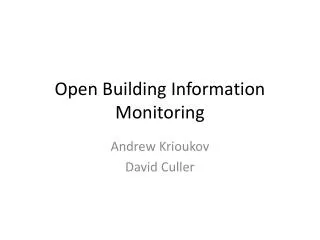 Open Building Information Monitoring