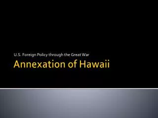 Annexation of Hawaii