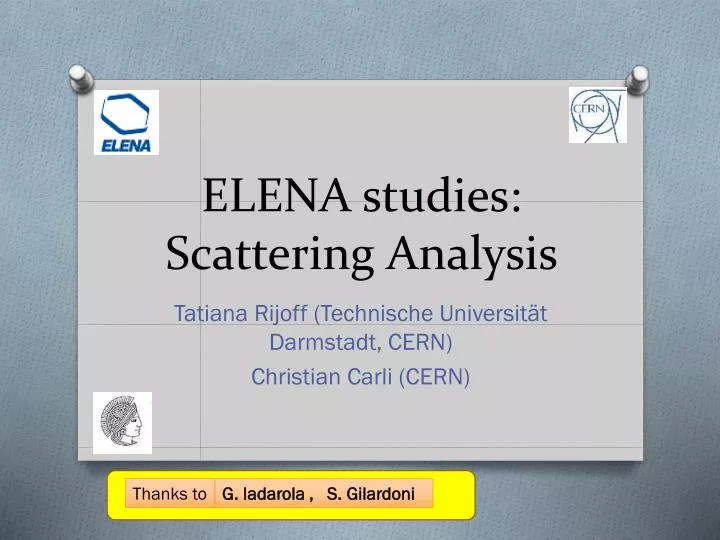 elena studies scattering analysis