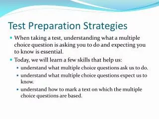 Test Preparation Strategies