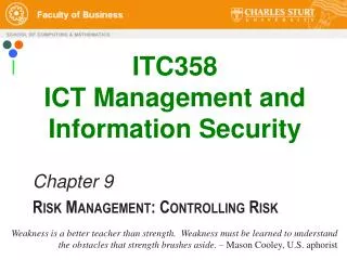 ITC358 ICT Management and Information Security