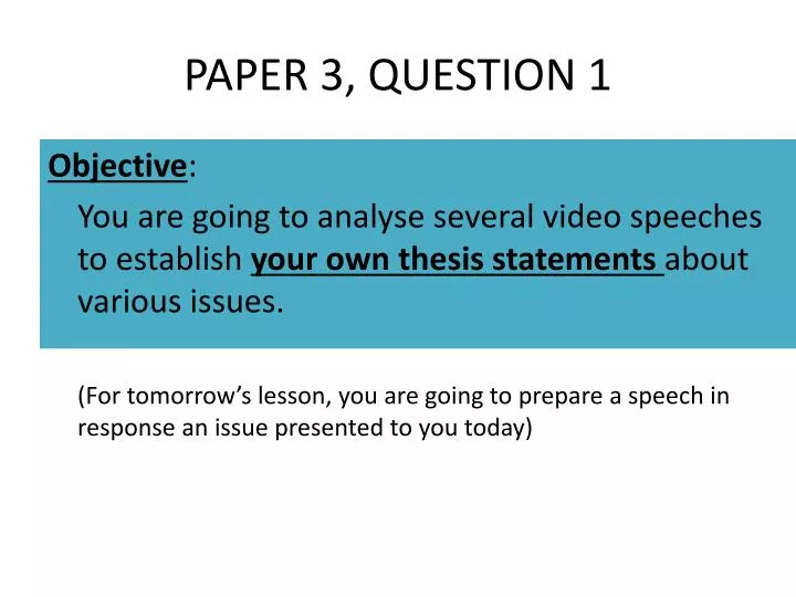 paper 3 question 1