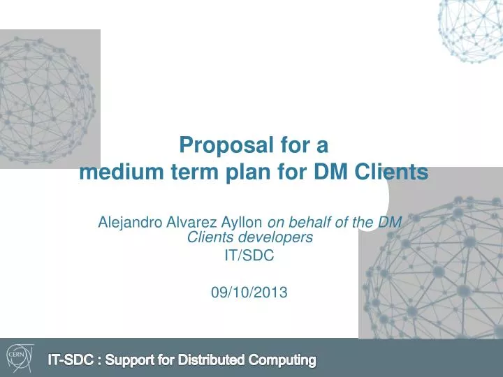 proposal for a medium term plan for dm clients
