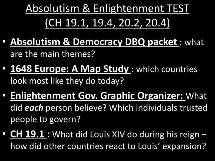 absolutism enlightenment test ch 19 1 19 4 20 2 20 4