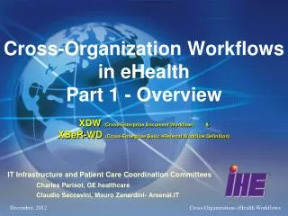 IT Infrastructure and Patient Care Coordination Committees 	Charles Parisot, GE healthcare