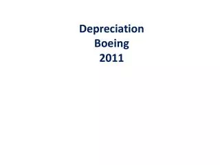 Depreciation Boeing 2011