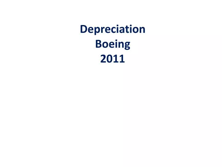 depreciation boeing 2011