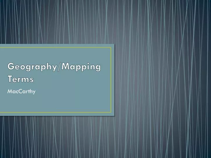 geography mapping terms