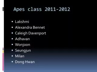 Apes class 2011-2012