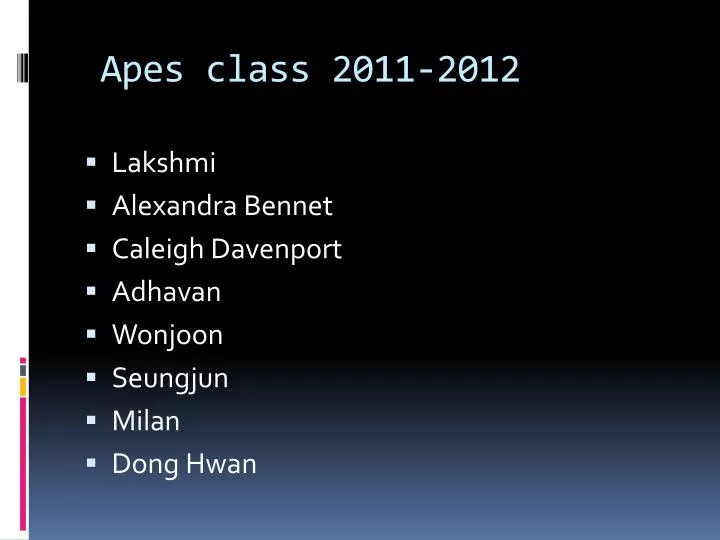 apes class 2011 2012