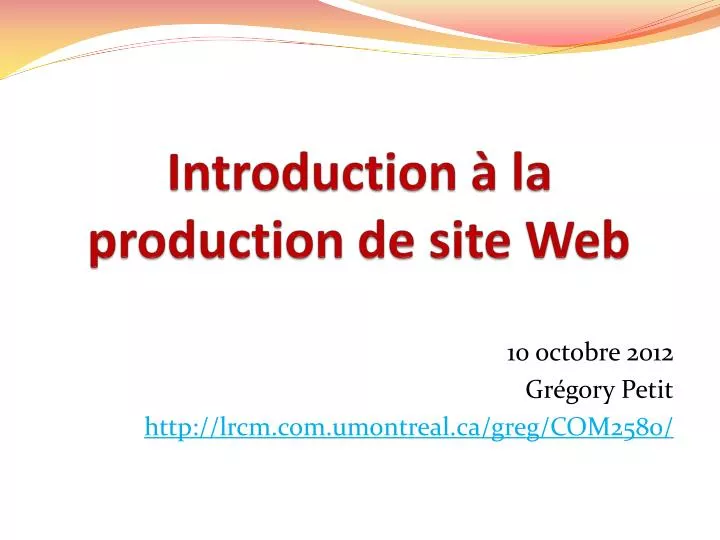 introduction la production de site web