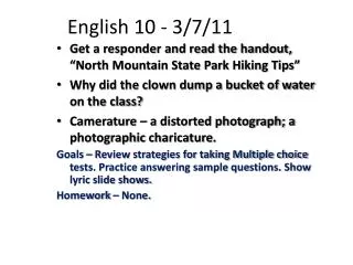 English 10 - 3/7/11