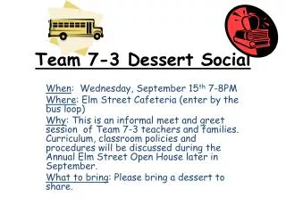 Team 7-3 Dessert Social