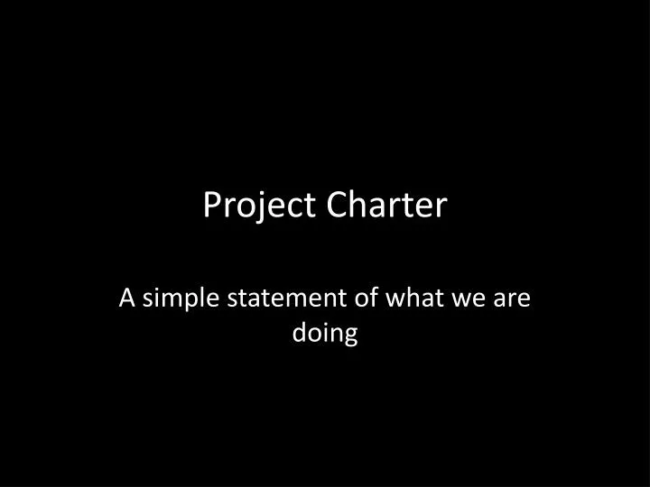 project charter