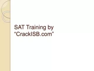 SAT Training in Hyderabad