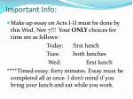 Important Info: - slide 1