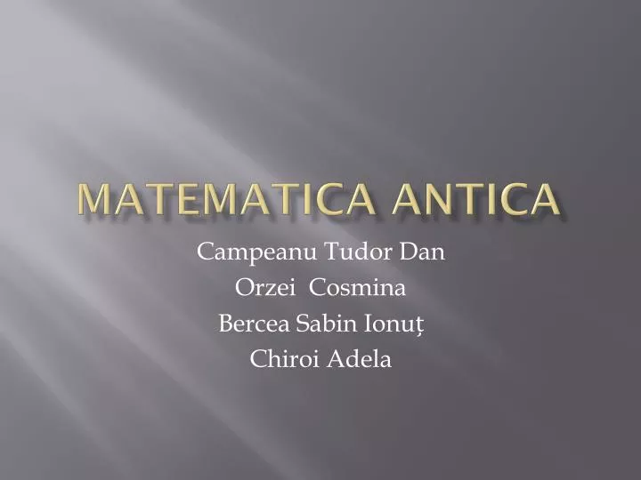 matematica antica