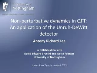 Non-perturbative dynamics in QFT: An application of the Unruh-DeWitt detector