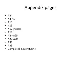 Appendix pages