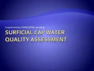 Surficial cap water quality assessment