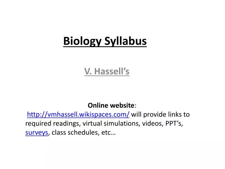 biology syllabus