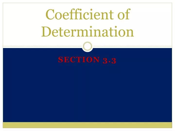 coefficient of determination