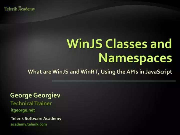 winjs classes and namespaces
