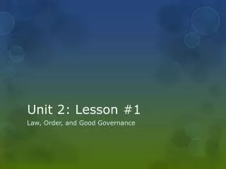Unit 2: Lesson #1