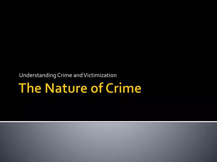 understanding crime and victimization