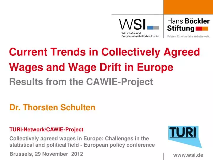 current trends in collectively agreed wages and wage drift in europe results from the cawie project