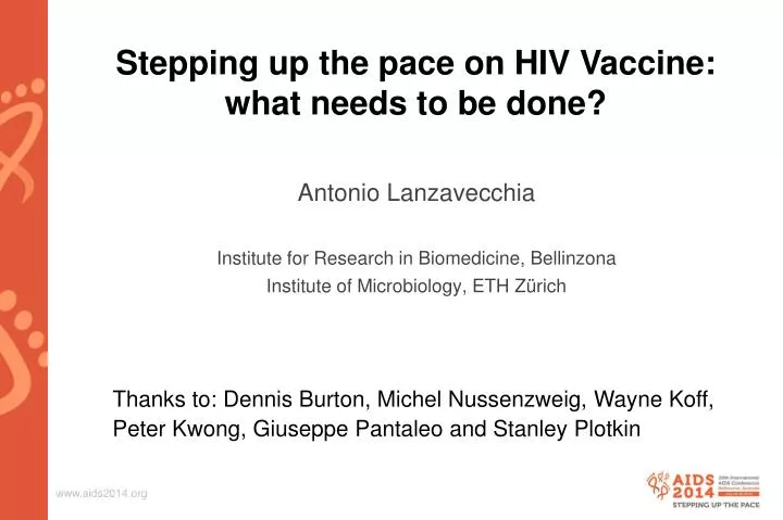 stepping up the pace on hiv vaccine what needs to be done