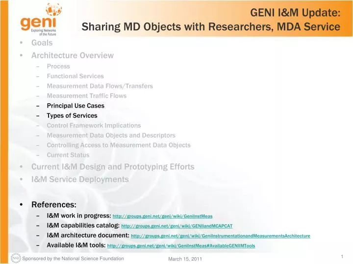 geni i m update sharing md objects with researchers mda service