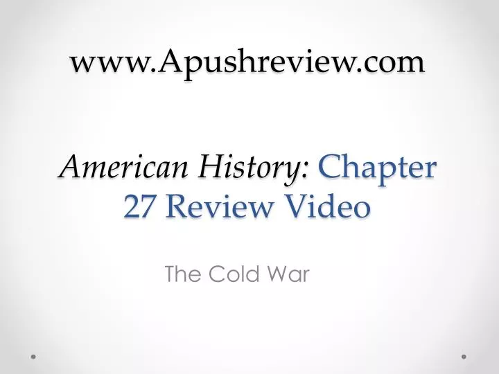 american history chapter 27 review video