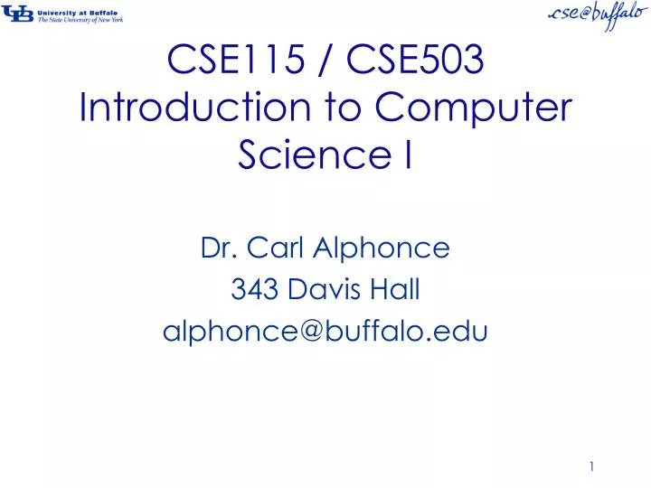 cse115 cse503 introduction to computer science i