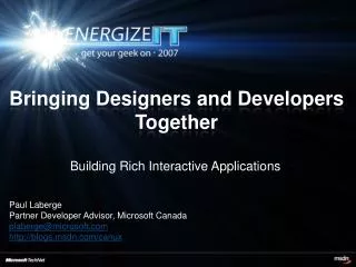 Bringing Designers and Developers Together