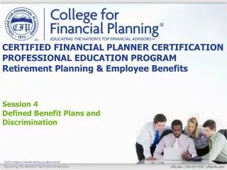Session 4 Defined Benefit Plans and Discrimination