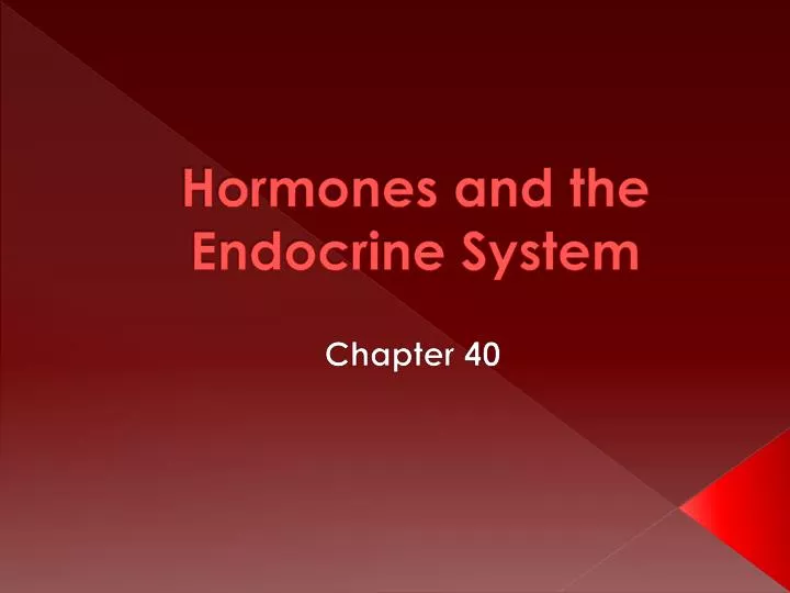 hormones and the endocrine system