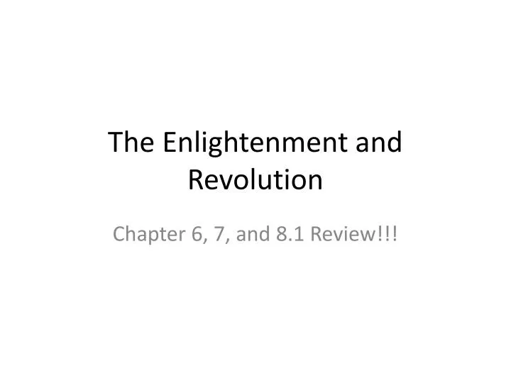 the enlightenment and revolution