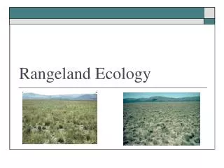 Rangeland Ecology