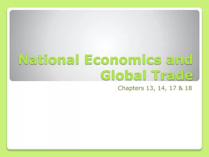 national economics and global trade